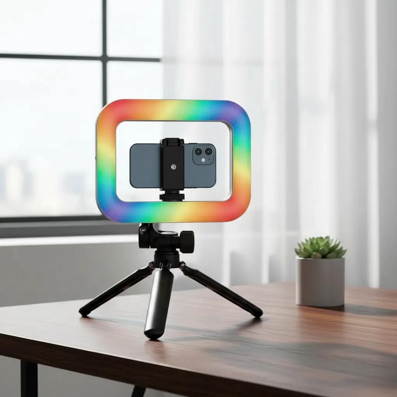 FOCO RGB CON ESTABILIZADOR PARA SMARTPHONE Y GRABACION - 4
