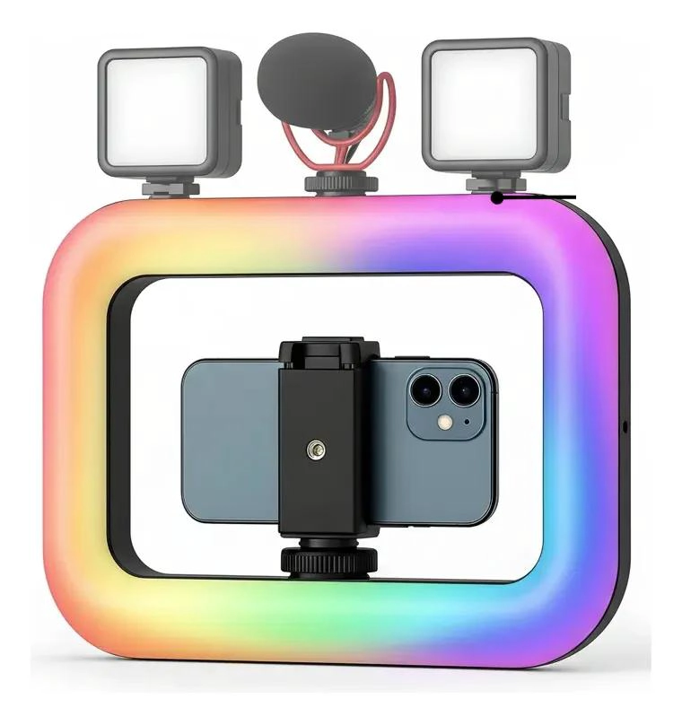 FOCO RGB CON ESTABILIZADOR PARA SMARTPHONE Y GRABACION - 5