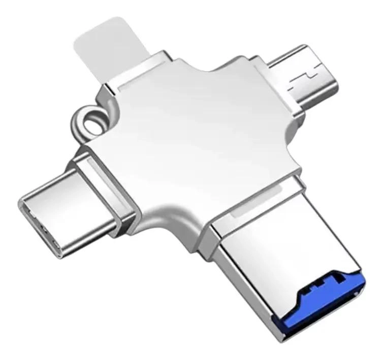 LECTOR DE MEMORIAS 4 EN 1 PARA IPHONE Y ANDROID - 1