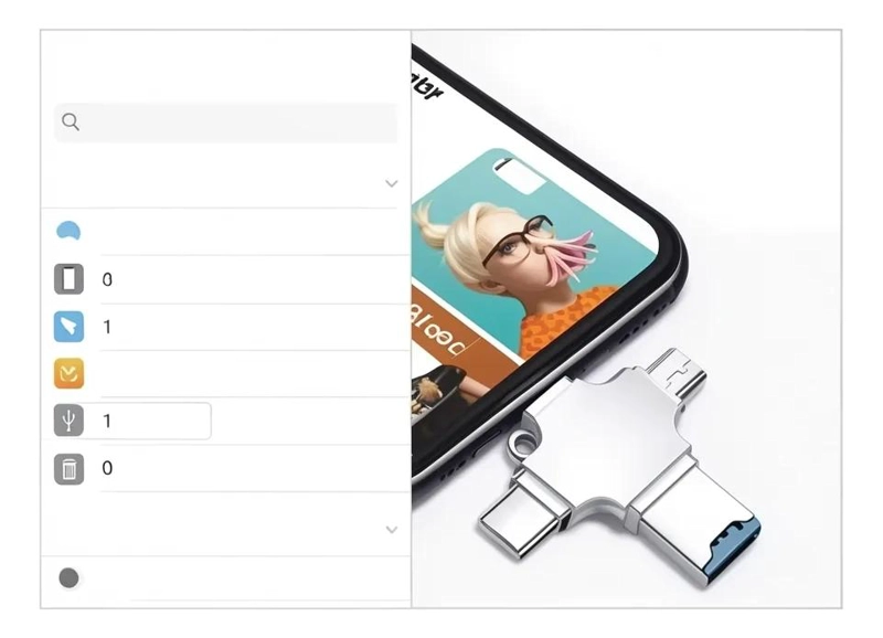 LECTOR DE MEMORIAS 4 EN 1 PARA IPHONE Y ANDROID - 3