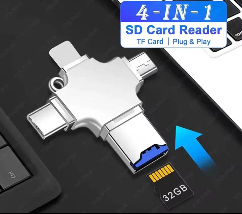 LECTOR DE MEMORIAS 4 EN 1 PARA IPHONE Y ANDROID - 7