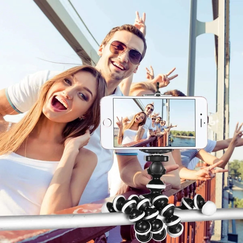 TRIPODE FLEXIBLE PULPO PARA CELULAR Y CAMARA CON SOPORTE AJUSTABLE - 10