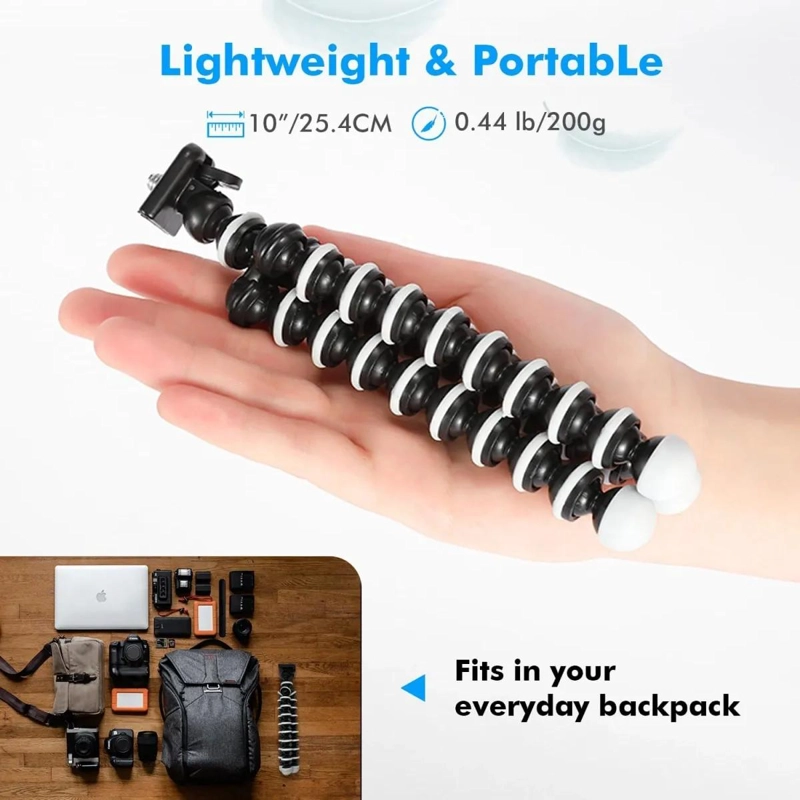 TRIPODE FLEXIBLE PULPO PARA CELULAR Y CAMARA CON SOPORTE AJUSTABLE - 6