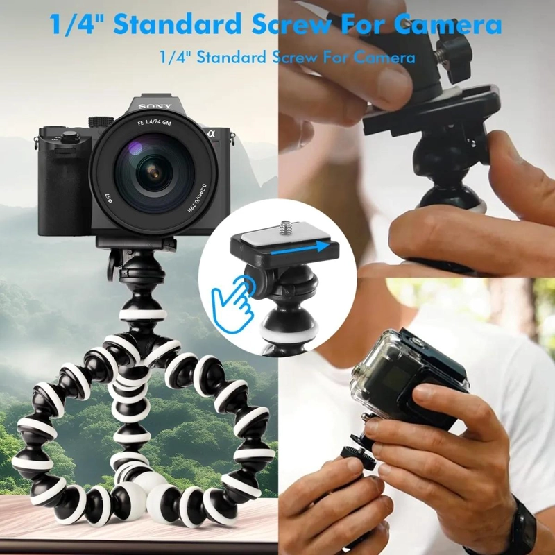 TRIPODE FLEXIBLE PULPO PARA CELULAR Y CAMARA CON SOPORTE AJUSTABLE - 8