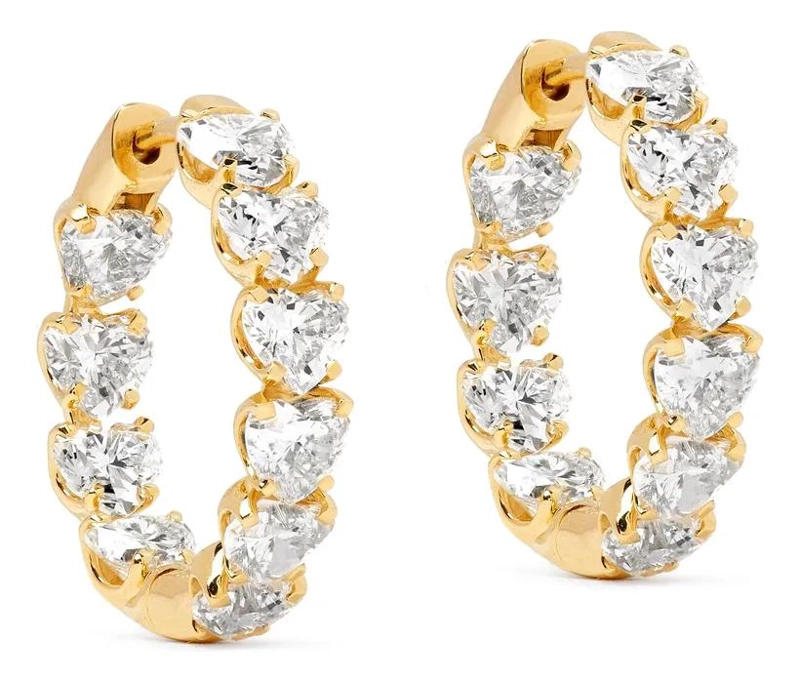 AROS DE CORAZON EN ORO 18K CON CAJA PARA REGALO - 2