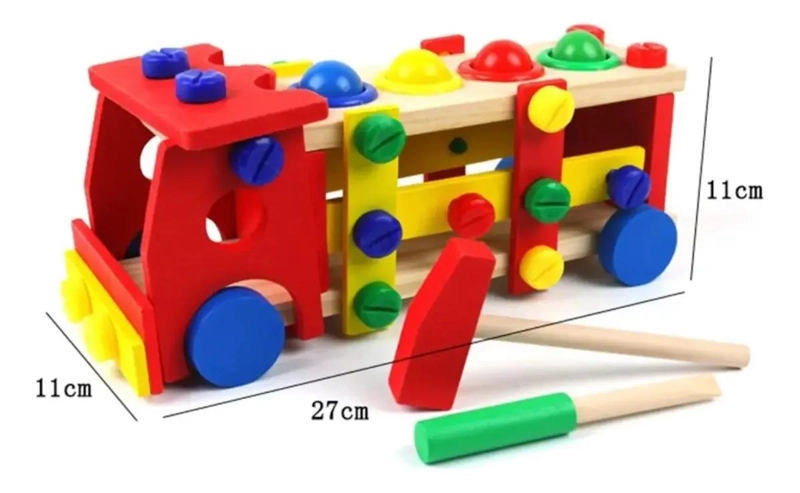 CAMION DE MADERA DESMONTABLE PARA NIÑOS EDUCATIVO - 10