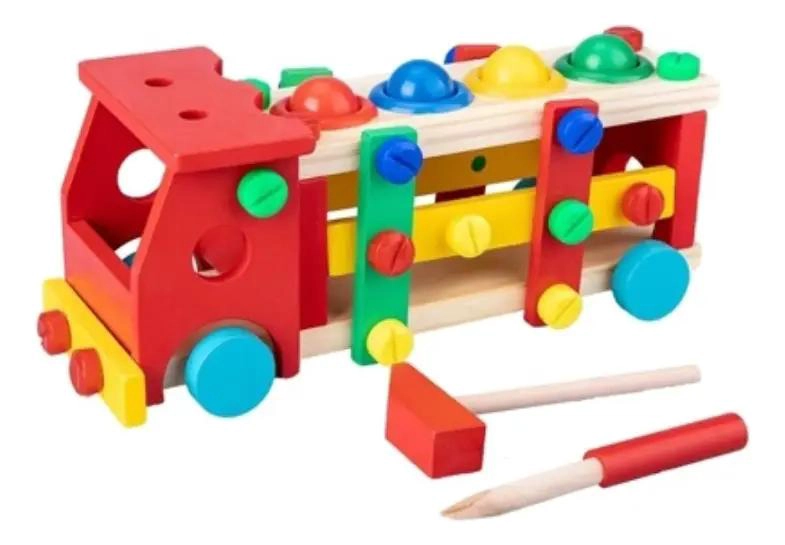 CAMION DE MADERA DESMONTABLE PARA NIÑOS EDUCATIVO - 3