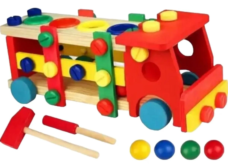 CAMION DE MADERA DESMONTABLE PARA NIÑOS EDUCATIVO - 4