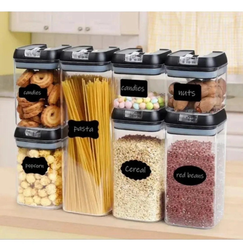 SET DE 7 CONTENEDORES HERME TICOS APILABLES PARA ALIMENTOS - 4