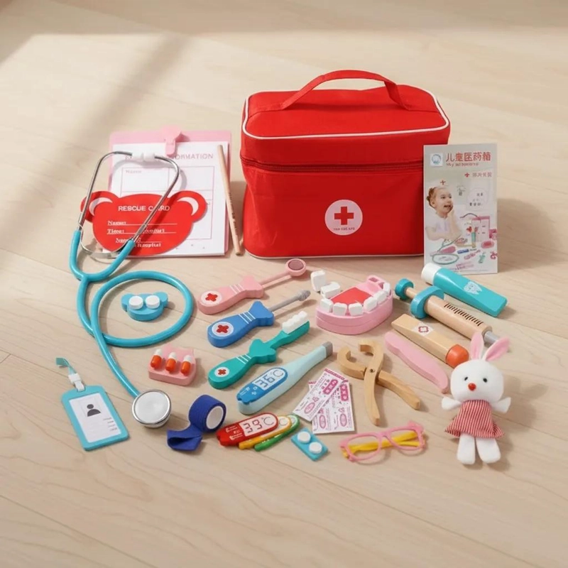 JUEGO DIDACTICO DE MADERA PARA NIÑOS DE DOCTOR Y DENTISTA - 3