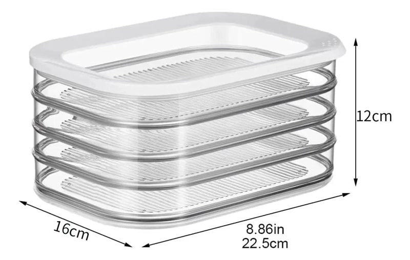 CONTENEDOR DE ALIMENTOS 4 COMPARTIMENTOS 2 LITROS CON TAPA - 2