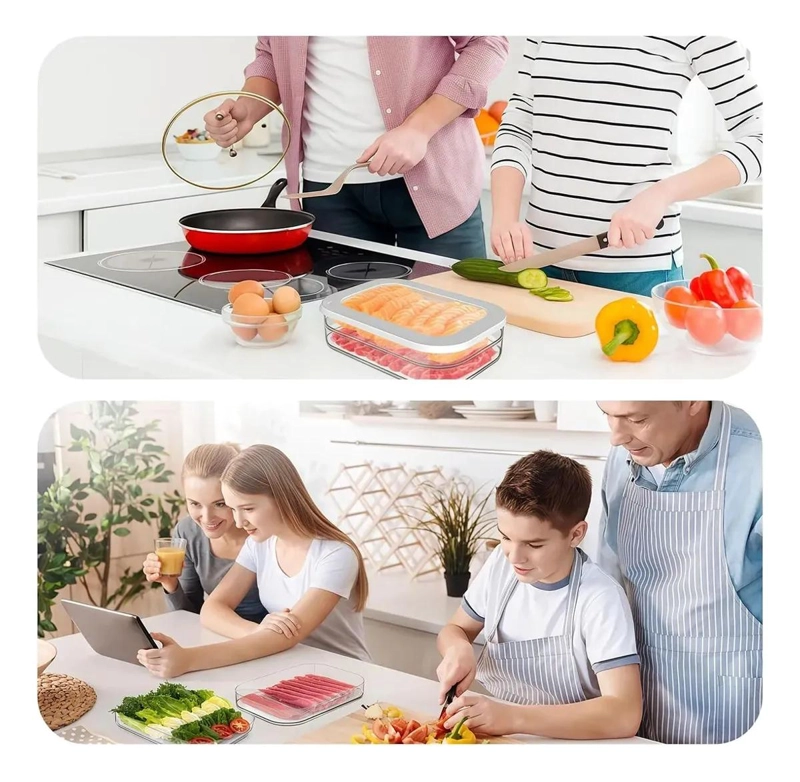 CONTENEDOR DE ALIMENTOS 4 COMPARTIMENTOS 2 LITROS CON TAPA - 7