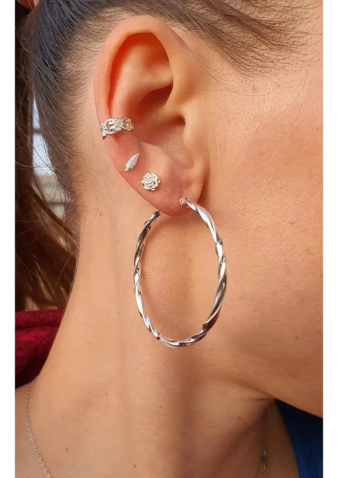 ARGOLLA A PRESION DE PLATA 925 PARA OREJA - 3