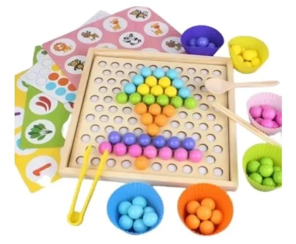 JUEGO EDUCATIVO DE MADERA PARA MOTRICIDAD FINA Y APRENDIZAJE - 1