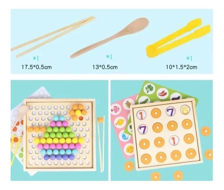 JUEGO EDUCATIVO DE MADERA PARA MOTRICIDAD FINA Y APRENDIZAJE - 7