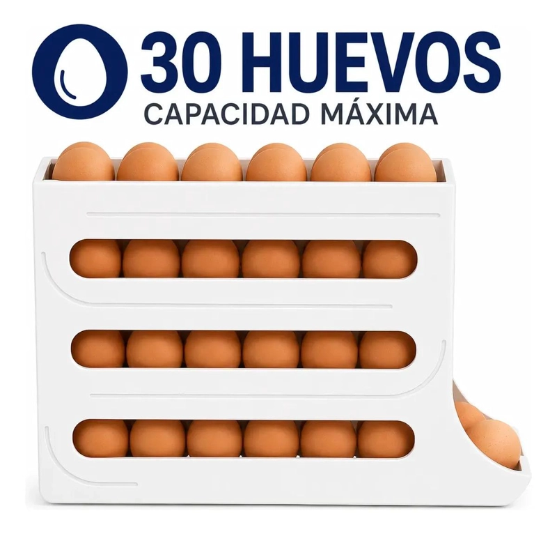 DISPENSADOR ORGANIZADOR DE HUEVOS PARA REFRIGERADOR 30 UNIDADES - 2