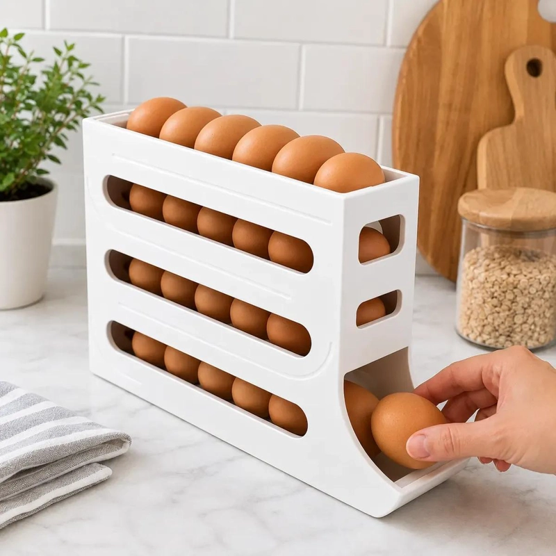 DISPENSADOR ORGANIZADOR DE HUEVOS PARA REFRIGERADOR 30 UNIDADES - 6