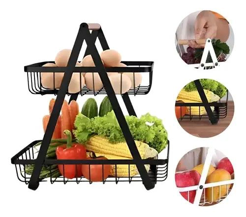 CANASTA ORGANIZADORA DE FRUTAS Y VERDURAS DE 2 NIVELES - 1