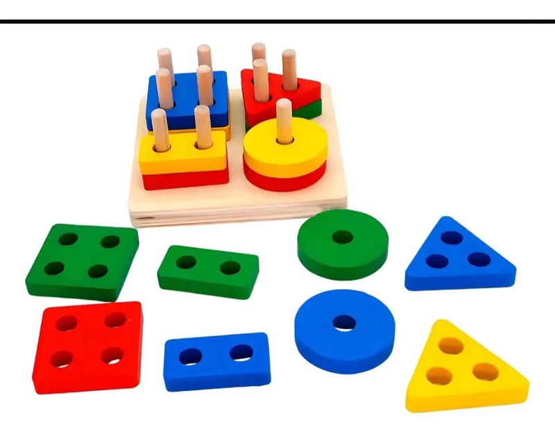 JUGUETE DIDACTICO DE MADERA PARA APRENDER FORMAS Y COLORES - 1