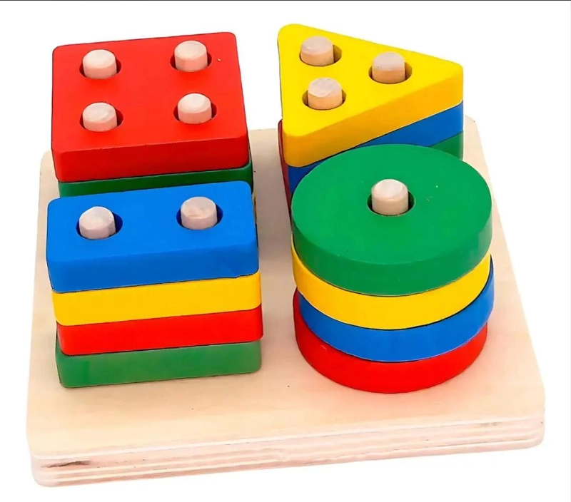JUGUETE DIDACTICO DE MADERA PARA APRENDER FORMAS Y COLORES - 2