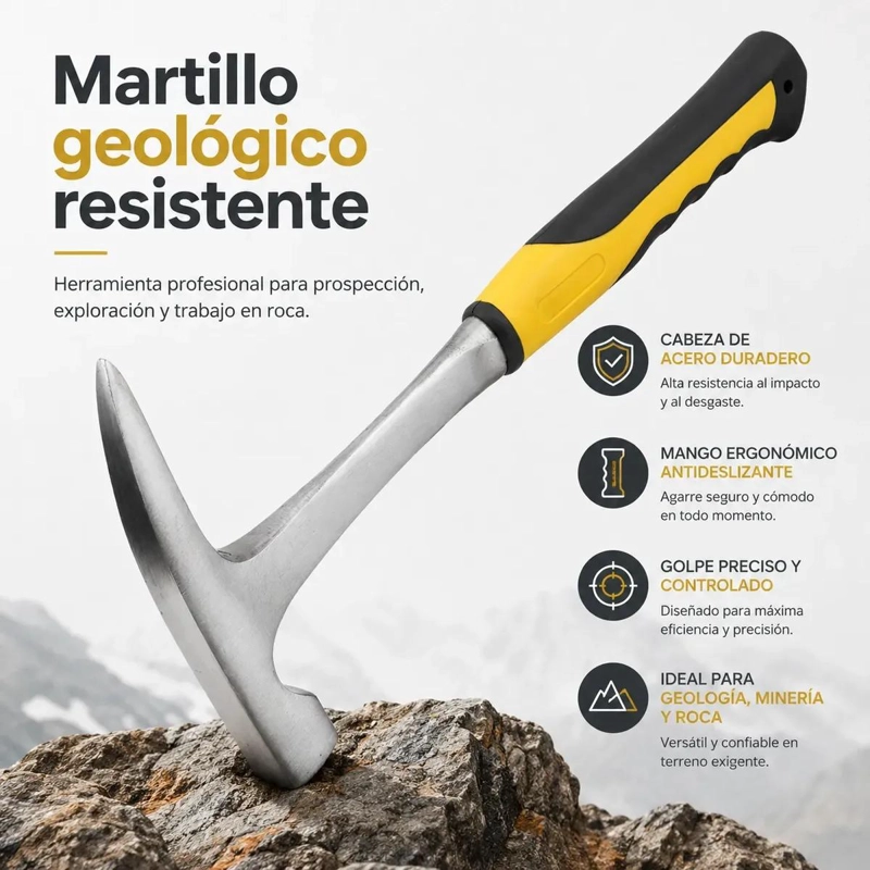 MARTILLO GEOLOGICO DE ACERO PARA EXPLORACION Y RECOLECCION - 7
