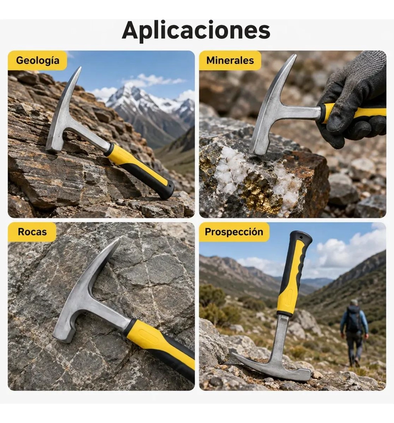 MARTILLO GEOLOGICO DE ACERO PARA EXPLORACION Y RECOLECCION - 8