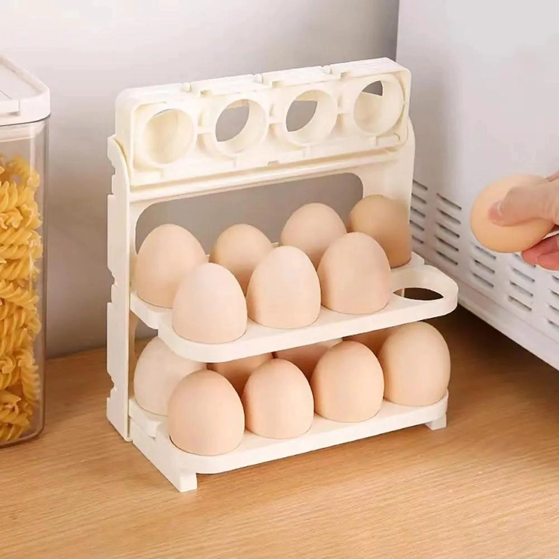DISPENSADOR DE HUEVOS ORGANIZADOR PARA 24 UNIDADES EN 3 NIVELES - 2