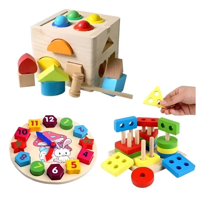 CUBO DE ENCAJE DE MADERA PARA APRENDIZAJE INFANTIL - 5