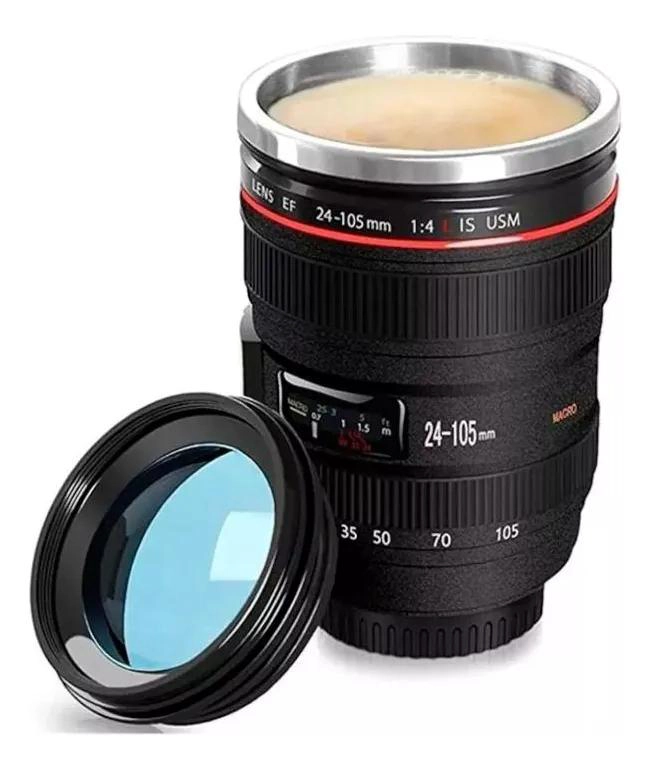 VASO TE RMICO DISEÑO LENTE DE CAMARA PARA BEBIDAS - 1
