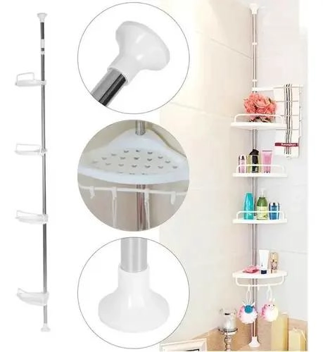 ORGANIZADOR ESQUINERO DE BAÑO AJUSTABLE CON 4 REPISAS - 8