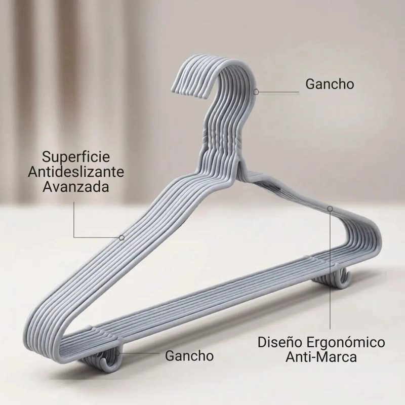 SET DE 30 COLGADORES DE ROPA CON DISEÑO ANTIDESLIZANTE - 1