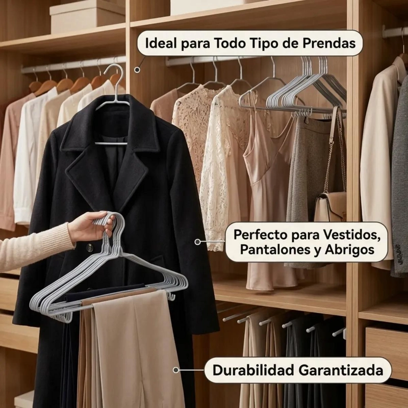 SET DE 30 COLGADORES DE ROPA CON DISEÑO ANTIDESLIZANTE - 2
