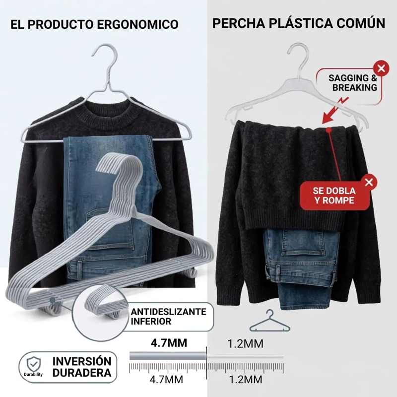 SET DE 30 COLGADORES DE ROPA CON DISEÑO ANTIDESLIZANTE - 6