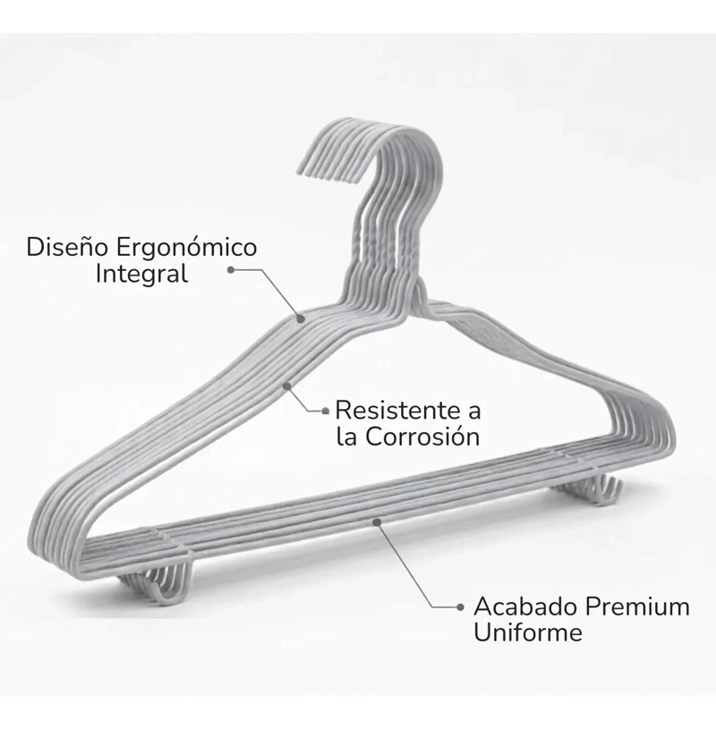 SET DE 30 COLGADORES DE ROPA CON DISEÑO ANTIDESLIZANTE - 7