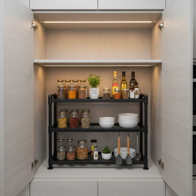 ESTANTE ORGANIZADOR MULTIUSO DE COCINA Y BAÑO 3 NIVELES - 2