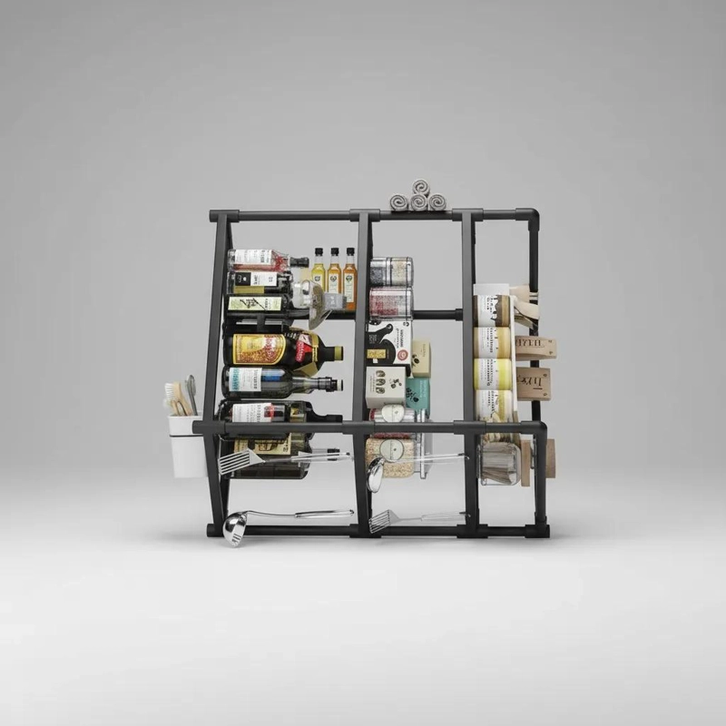 ESTANTE ORGANIZADOR MULTIUSO DE COCINA Y BAÑO 3 NIVELES - 4
