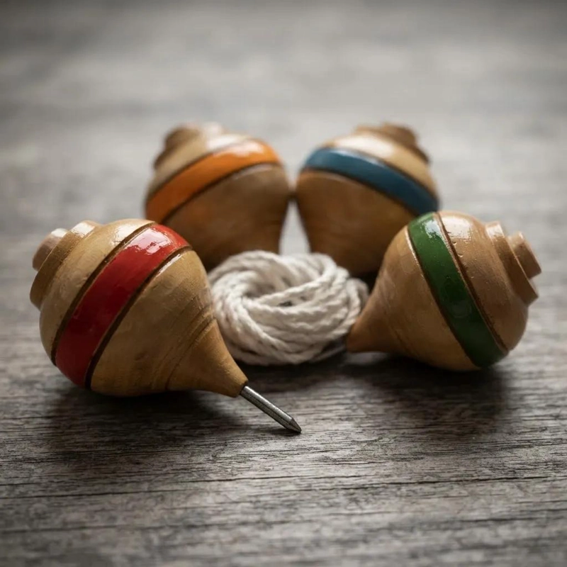 SET DE 6 TROMPOS DE MADERA TRADICIONAL PARA FIESTAS PATRIAS - 4