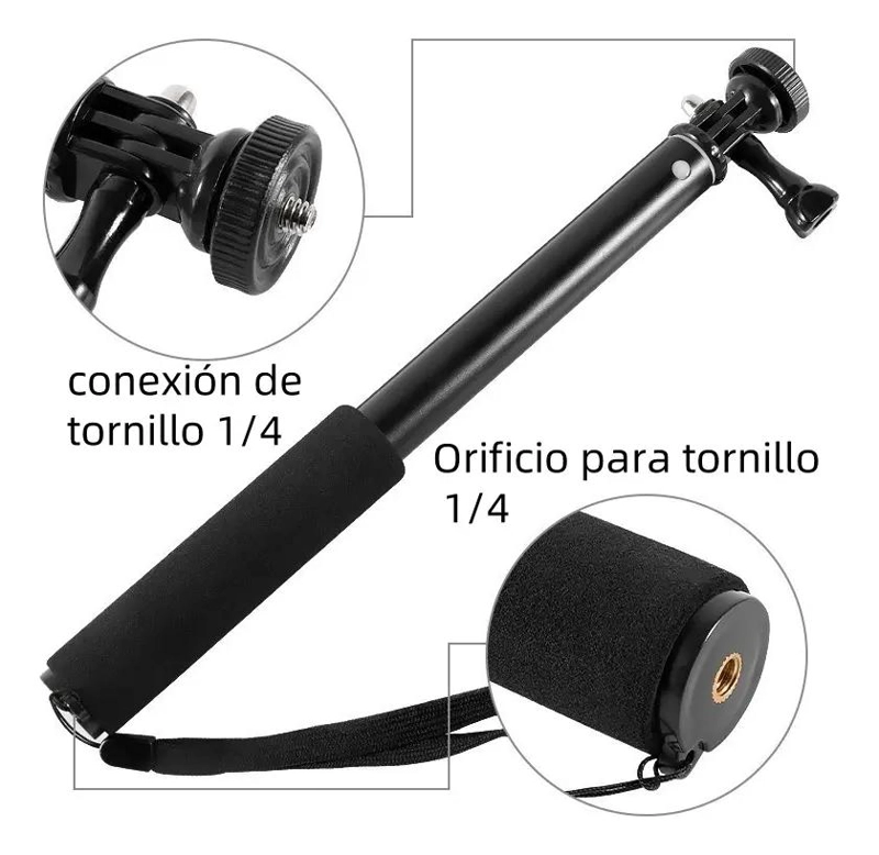 BASTON SELFIE EXTENSIBLE SUMERGIBLE PARA CAMARAS DEPORTIVAS - 5