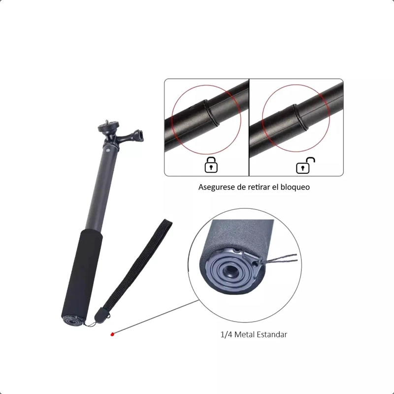 BASTON SELFIE EXTENSIBLE SUMERGIBLE PARA CAMARAS DEPORTIVAS - 7