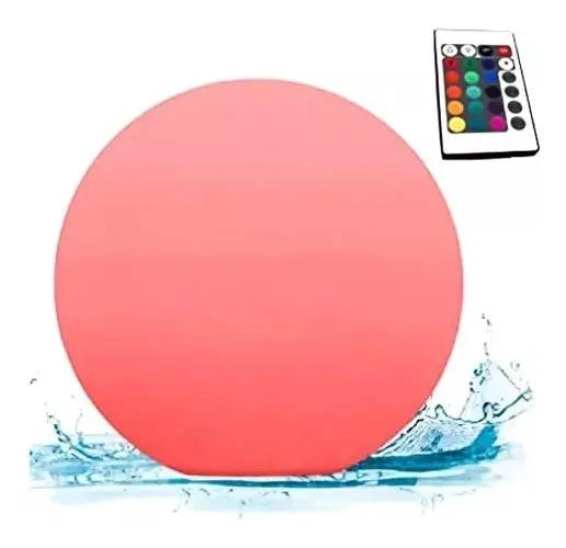 LUZ ESFERA LED DECORATIVA FLOTANTE PARA JARDIN Y PISCINA CON 16 COLORES - 1
