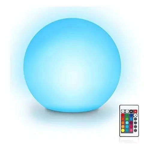 LUZ ESFERA LED DECORATIVA FLOTANTE PARA JARDIN Y PISCINA CON 16 COLORES - 4