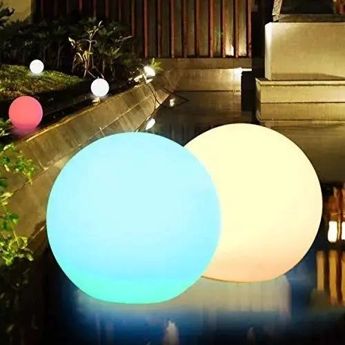 LUZ ESFERA LED DECORATIVA FLOTANTE PARA JARDIN Y PISCINA CON 16 COLORES - 5