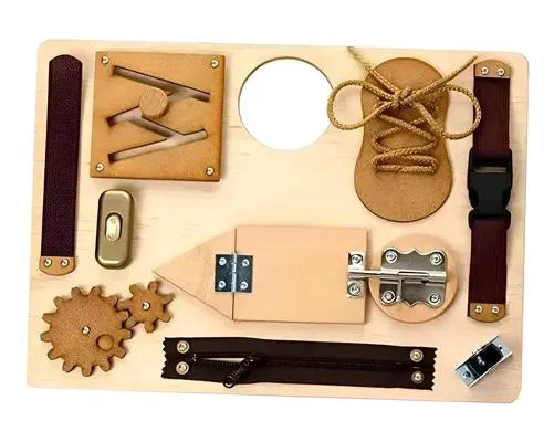 TABLERO SENSORIAL DE MADERA PARA DESARROLLO INFANTIL - 1