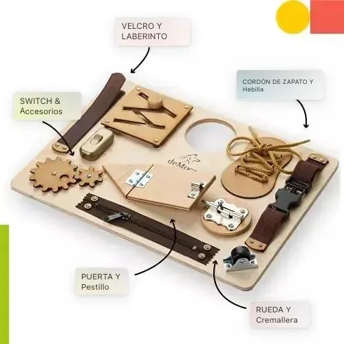 TABLERO SENSORIAL DE MADERA PARA DESARROLLO INFANTIL - 2