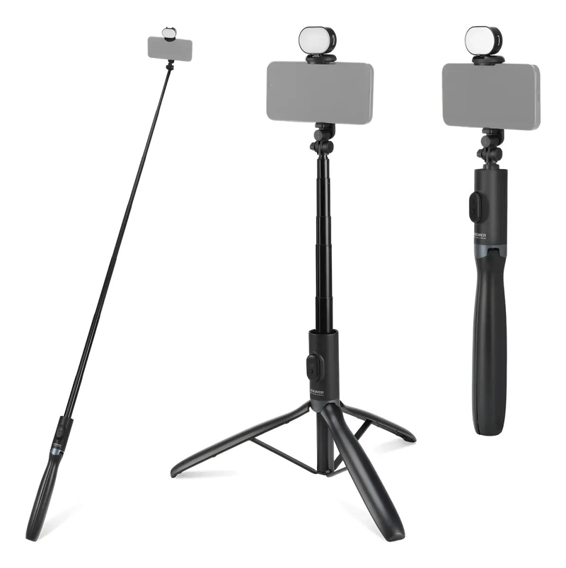 TRIPODE SELFIE EXTENSIBLE CON LUZ Y CONTROL REMOTO - 1