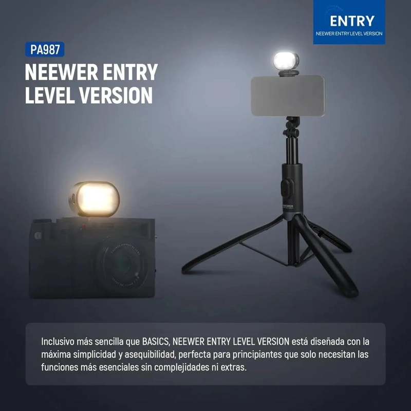 TRIPODE SELFIE EXTENSIBLE CON LUZ Y CONTROL REMOTO - 2