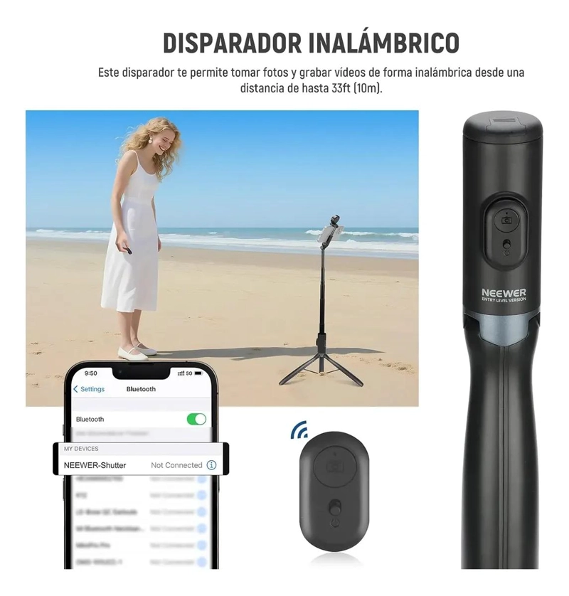 TRIPODE SELFIE EXTENSIBLE CON LUZ Y CONTROL REMOTO - 7