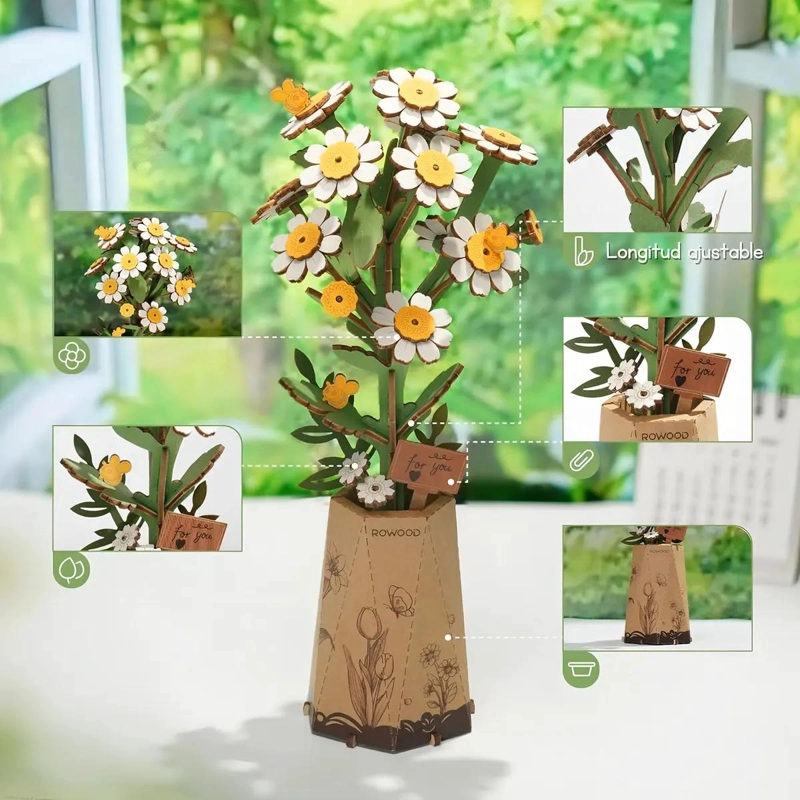 MINIATURA ARMABLE FLOR MANZANILLA PARA DECORACION CREATIVA - 2