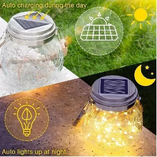 PACK DE 2 LAMPARAS SOLARES LED PARA JARDIN Y EXTERIORES - 8
