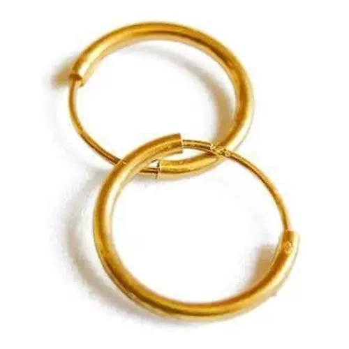 AROS ARGOLLA 12 MM EN PLATA 925 BAÑADA EN ORO - 1